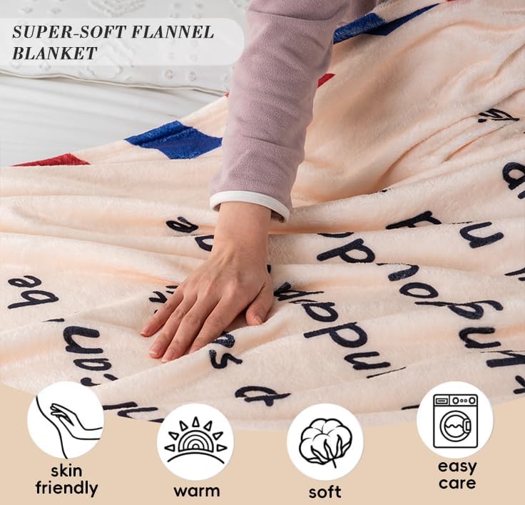 Battilo Throw Blankets Anniversary Birthday Gift for Mom from Daughter Son, Letter to My Mom Blanket, Super Soft Flannel Throw Blankets for Bed Couch, 50"x60" - Image 4