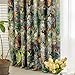 SUOUO Floral Curtains for Bedroom Pattern Dark Green Vintage Painting Flower 84 inches Long Blackout Window Drapes Room Darkening for Living Room 2 Panels