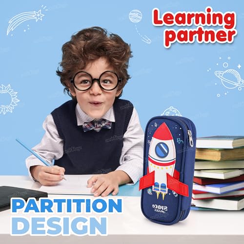 Image of Zest 4 Toyz Pencil Pouch for Boys for School | 3D Cover EVA Space Theme | Compass Box Organizer | Large Capacity Pencil Pouch Bag | Premium Stylish Pen Holder Pencil Box for Kids | Return Gifts