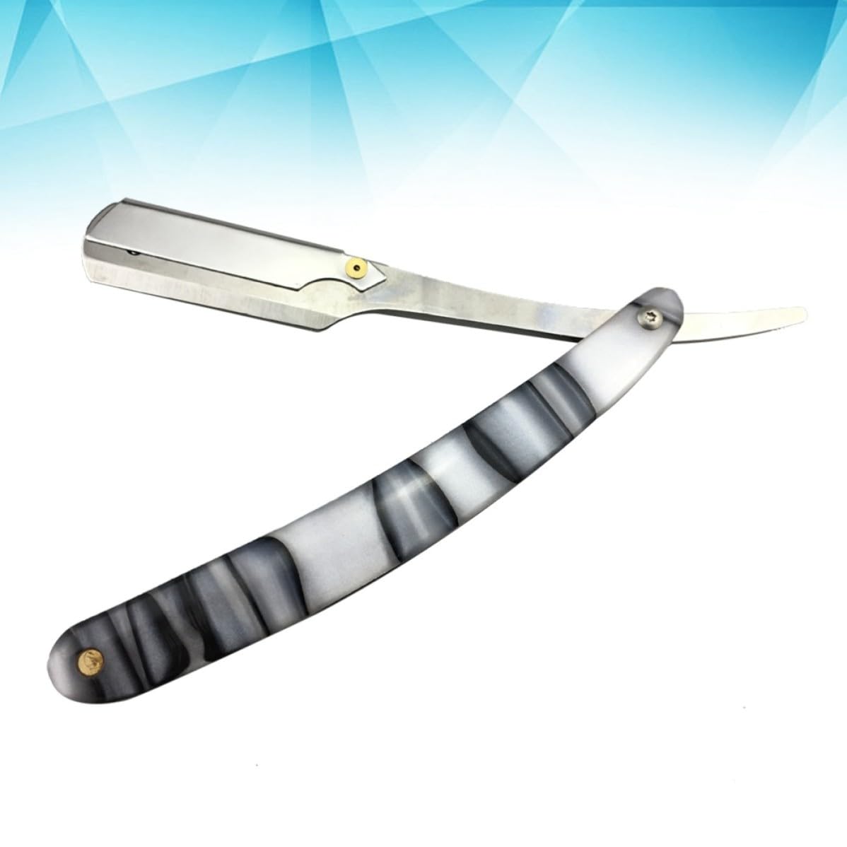 Metal Straight Razor for Men with Easy-open Guard and Holder