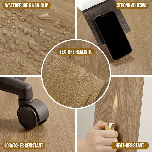 Image of Waterproof Peel and Stick Floor Tile, 54 Sq.Ft Natural Blonde Maple Vinyl Flooring, Easy DIY-Install & Durable for Kitchen, Bedroom, Bathroom, RVs, Rental-Friendly (36-Planks 6 inchx36 inch)