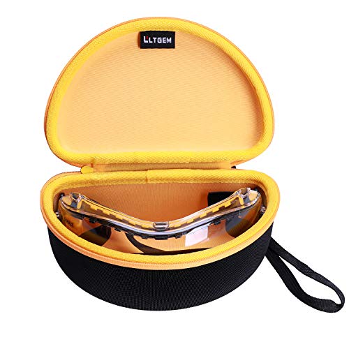 LTGEM EVA Case for DEWALT DPG84/DPG82-11/DPG82-21 Goggle, Tailored Hard Storage Carrying Bag with Hand Strap and Strong Zipper (Case Only)-Yellow
