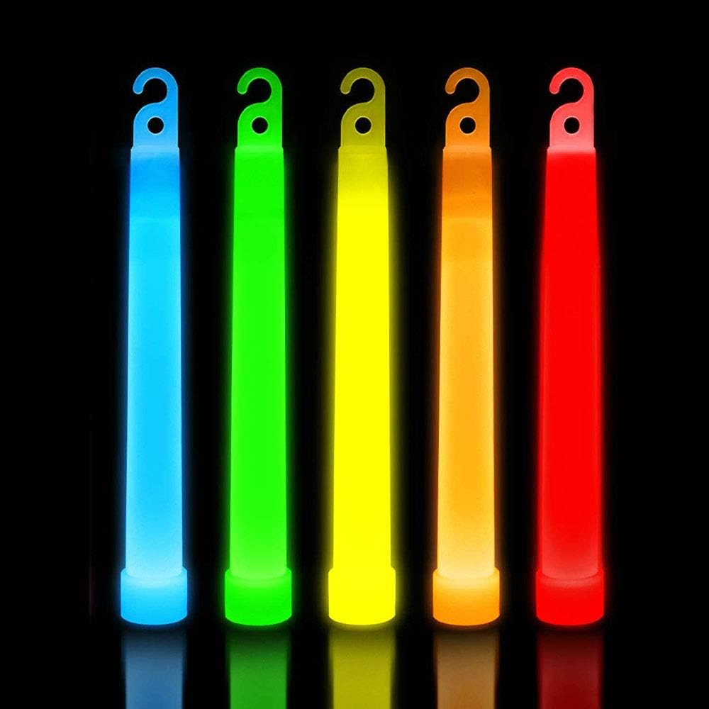 YOHOTA 10 Ultra Bright 6 Inch Large Glow Sticks - Chem Light Sticks with 12 Hour Duration - Non-Toxic Light Up Neon Sticks with Hook for Camping & Hiking（Green） : Sports & Outdoors