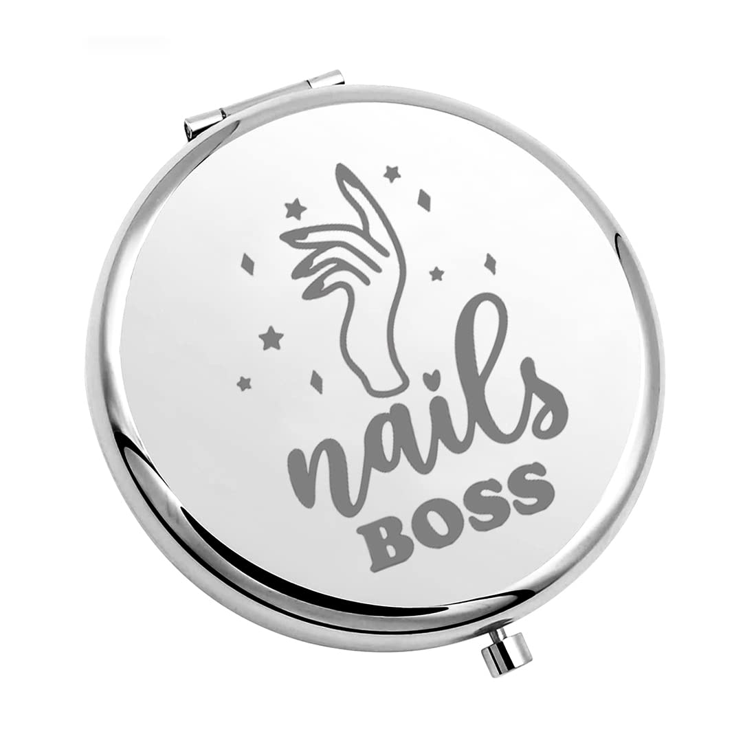 CHOOROCHOORO Nail Technician Gift Nail Tech Compact Makeup Mirror Nail Boss Nail Artist Gift Inspired Gift for Manicurist (Nail Boss-M)