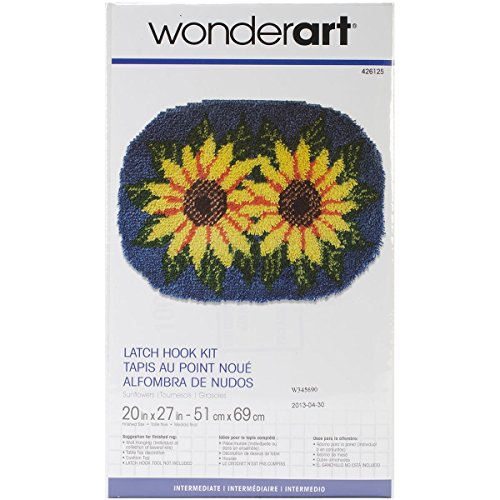 Wonderart Latch Hook Kit 20x27-Sunflower