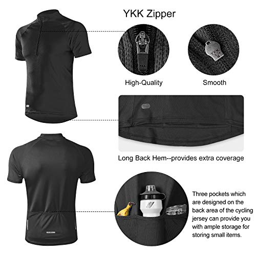 Inbike IM8130BLACK4 Cycling Jersey Men, Short Sleeve Shirt Bike Accessories Running Tops Bike Biking Shirt Black X-Large thumb #2