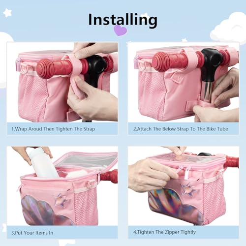 Kids Bike Basket Front 2-in-1 Boys & Girls Bike Basket Ice