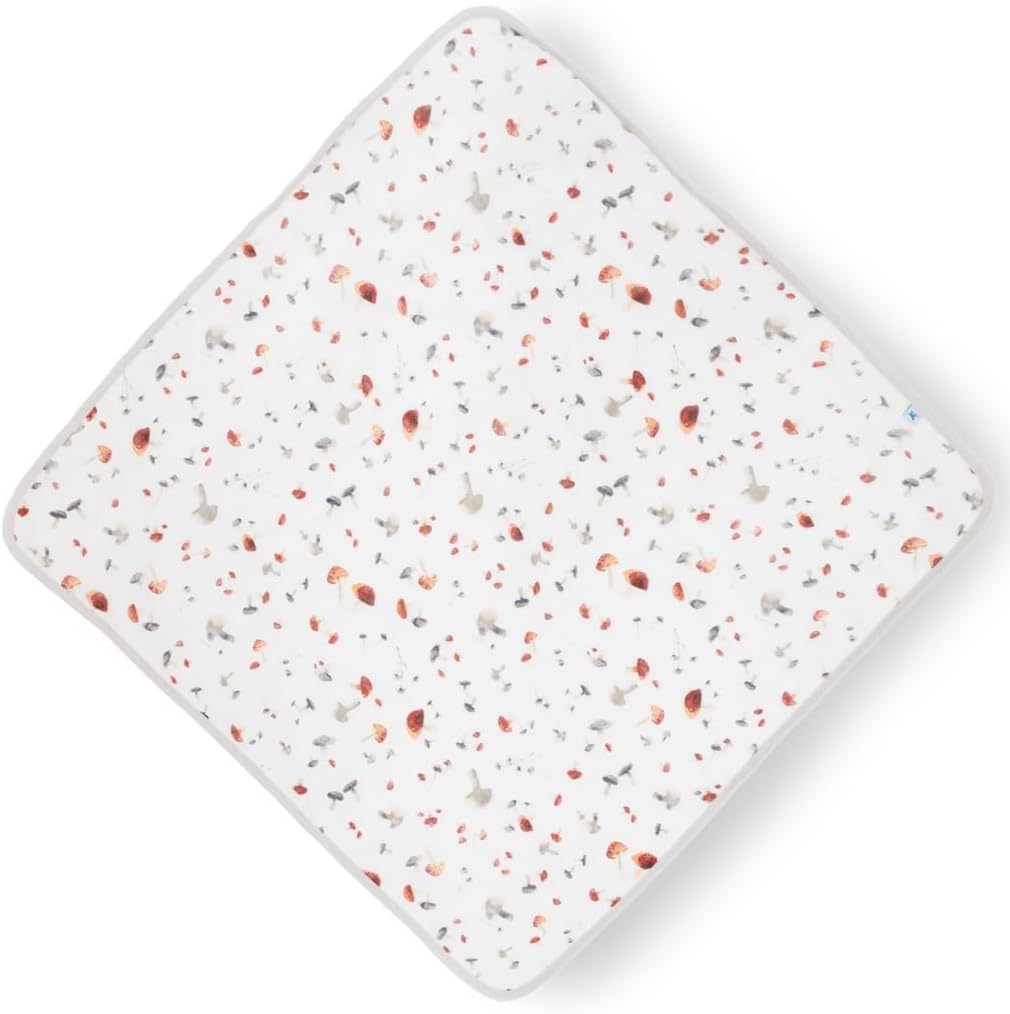 Little Unicorn Premium Infant Hooded Bath Towel| Soft & Absorbent Cotton & Terry Fabric for Newborns (Mushrooms) - Image 2