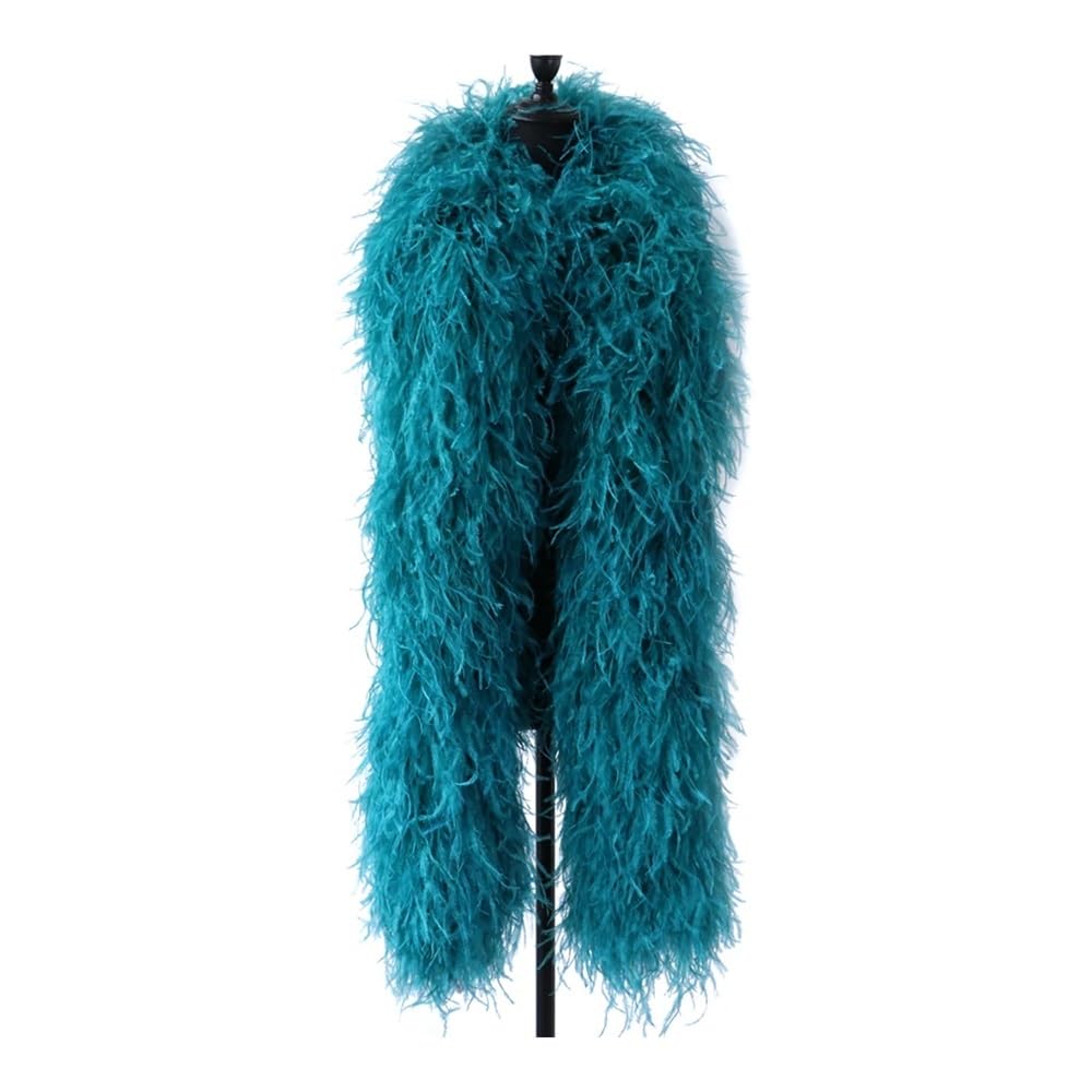 Forniture artigianali fai da te, Boa naturale con piume di struzzo naturale, decorazione da cucito per donne, feste, centrotavola per decorazione della tavola, accessori da cucito (blu cielo, 15