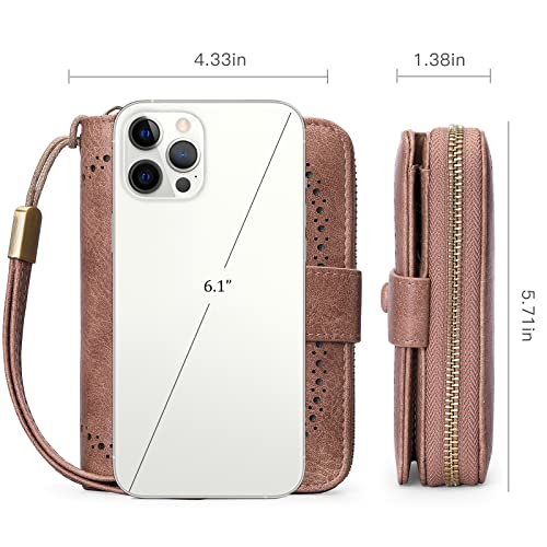 Gaekeao Leather Credit Card Holder Wallet For Women Rfid Blocking Large Capacity Bifold Zipper Card Case Organizer With Wristlet 32 Slots #TOP4