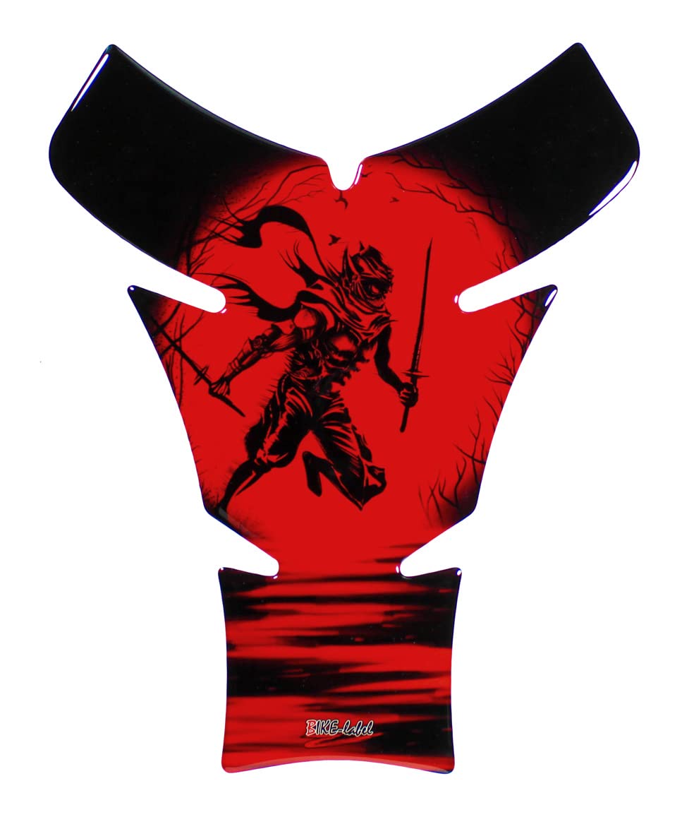 BIKE-label Adesivo per serbatoio 3D per moto, Ninja Rising Sun Rosso X500963