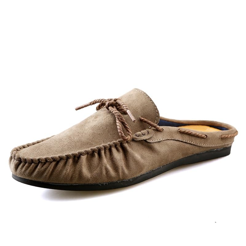 Men's Loafers Shoes Manual Stitching Backless Sandals Cloth Shoes Boatshoes Anti-Slip Resistant Flexible Classic Slip On