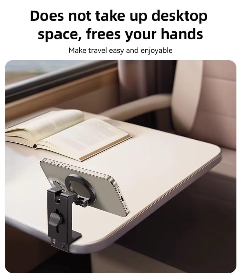UGREEN Magnetic Airplane Phone Holder, Hands-Free Plane Mount For Tray, Table, Portable Travel