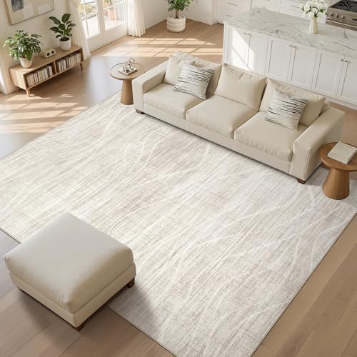 WITSHOCK 9x12 Area Rug, Washable Rugs for Living Room, Large