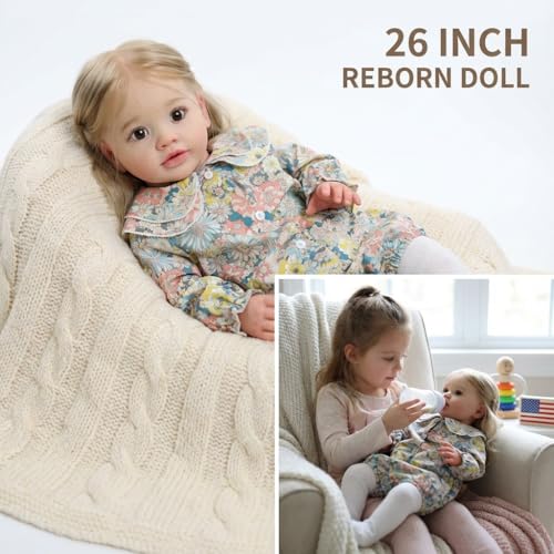 Muñeca Pinky Reborn realista 65 cm para niños miniatura 4