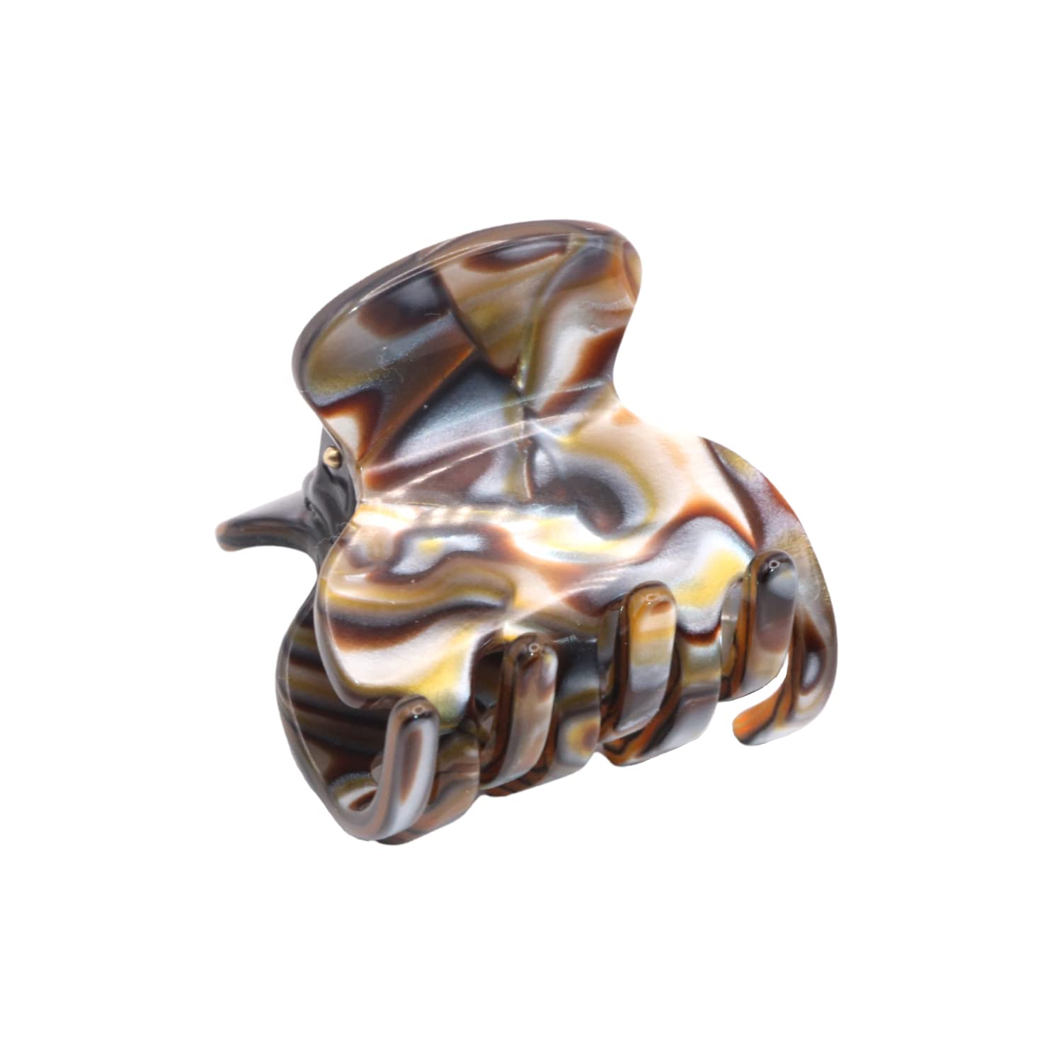 Hair Claw Clip Silver Onyx Celluloid Small No Slip Grip for Women Girls Amazon.com : French Amie Thin Oval Silver Onyx Grey Large 4  main image 4