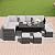 YOCONYO Patio Furniture Set, 7 Pieces Outdoor Dining Sets, All Weather Rattan Conversation Set Outdoor Dining Sectional Sofa with Large Dining Table, Ottoman (Grey-Light Grey, B-7 Pieces)