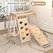 Yaofala 8-in-1 Indoor Playground, Indoor Jungle Gym for Toddlers, Kids Climbing Toys Indoor, Wooden Montessori Climber Playset with Swing, Slide, Monkey Bar, Wood Ladder, Climbing Net,Gymnastic Rings