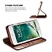 ICARERCASE iPhone SE(2022)/ iPhone SE(2020)/ iPhone 8/7 Case with Card Holder, Premium Leather Wallet Case with Flip Card Slots, Kickstand & Magnetic Closure for iPhone SE 2nd&3rd, iPhone 8&7(Brown)
