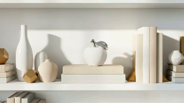 お*ャ様 美品Apple  white Amazon.com: Torre & Tagus White Apple Decor Ceramic Fruit with