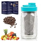 Cold Brew Coffee Maker Kit: Wide Mouth Mason Jar with Screw Top Teal Lid, Stainless Steel Filter for...