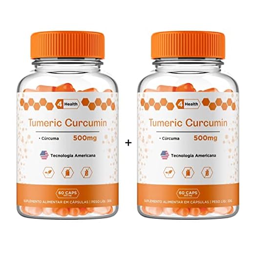 Curcuma Turmeric 500mg 60 capsulas - 4 Health - Kit 2 POTES