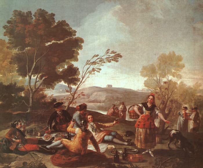 Affiche Toile Pique-nique de Francisco De Goya art reproduction de table 60x90cm