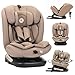 Lorelli Kindersitz drehbar 360 Grad i-Size 40-150cm mit Isofix, Mitwachsender Baby Autositz Capella, Gruppe 0+/1/2/3, 0-12 Jahre, 0-36 kg, Auto Babysitz ab Geburt, 5-Punkt-Gurt, Beige