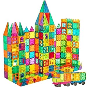 Magnetic Building Tiles, 134PCS Large Magnet Building Set,Magnetic Blocks, 3D STEM Stacking Toys, Magnets Toy for Kids Boys Girls