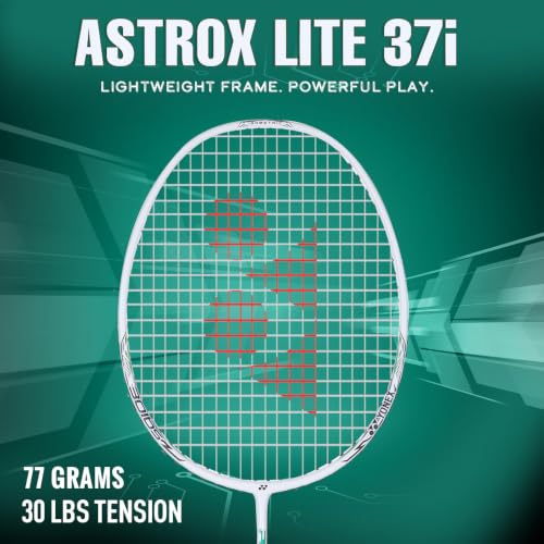 Image of Yonex Graphite Strung Badminton Racquet Astrox Lite 37i (G4, 77 Grams, 30 lbs Tension, Pearl White)