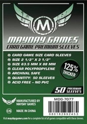 MayDay Games Premium Card Sleeves 63.5x88mm - Clear Polypropylene, 90