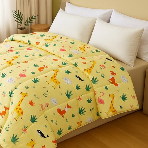 Image of Single - 60x90 Comforter Set, 4 Pieces Bed in a Bag, Complete Bedding Set Includes Jungle Safari Comforter, Flat Sheet,2 Pillowcases, Jungle Safari