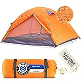 VALKENBERG Zelt 1-2 Personen, orange - Ideales 1-2 Mann Zelt - Kleines Packmaß & Ultraleicht - Trekkingzelt - Ideal als Festival Zelt, Trekking Zelt oder Angelzelt - Outdoor Tent