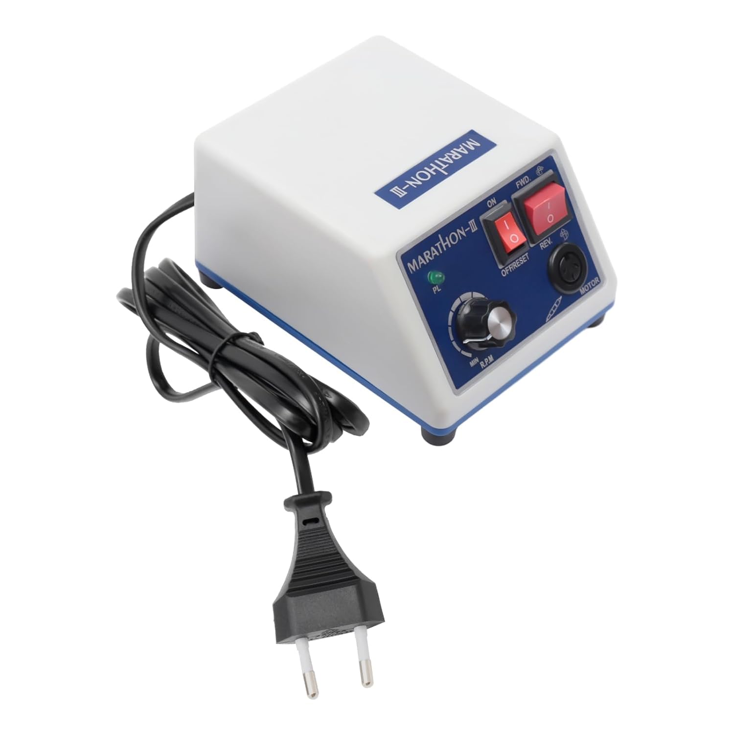 Micromotore da laboratorio in acciaio inox da 65 W, 35000 giri/min, motore per maratona da laboratorio dentale, con manipolo e base, levigatura e motore per lucidatura per attrezzature di laboratorio