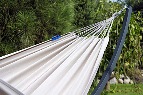 Potenza Hamaca con Soporte Incluido en Jardin, de Tela Multicolor, para 2 Personas Doble I Grande Soporte Capacidad de 220 Kg I Hamaca 220x160 cm (Crudo, Básico Soporte Grafito) - imagen 4