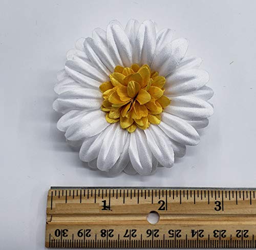 M&S Schmalberg Daisy Silk Fabric Flower Pin Brooch Flower. White Daisy Brooch Pin - Hand-made in New York's Garment Center (American Made)3