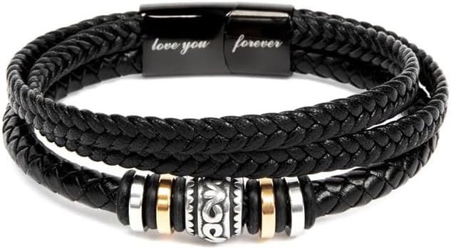 VIRAGIL To My Grandson Bracelet from Grandma and Grandpa, Leather Bracelet For Grandson From Grandparents, Graduation Gift For Grandson, Grandson Birthday With Message Card and Gift Box. - Image 6