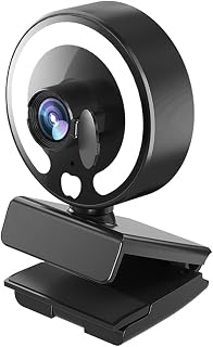 Webcam HD 1080P,Streaming Webcam with Privacy Cover for Desktop PC,100° Wide Angle View with Stereo Microphone USB Webcam Plug And Play,Low Light Correction