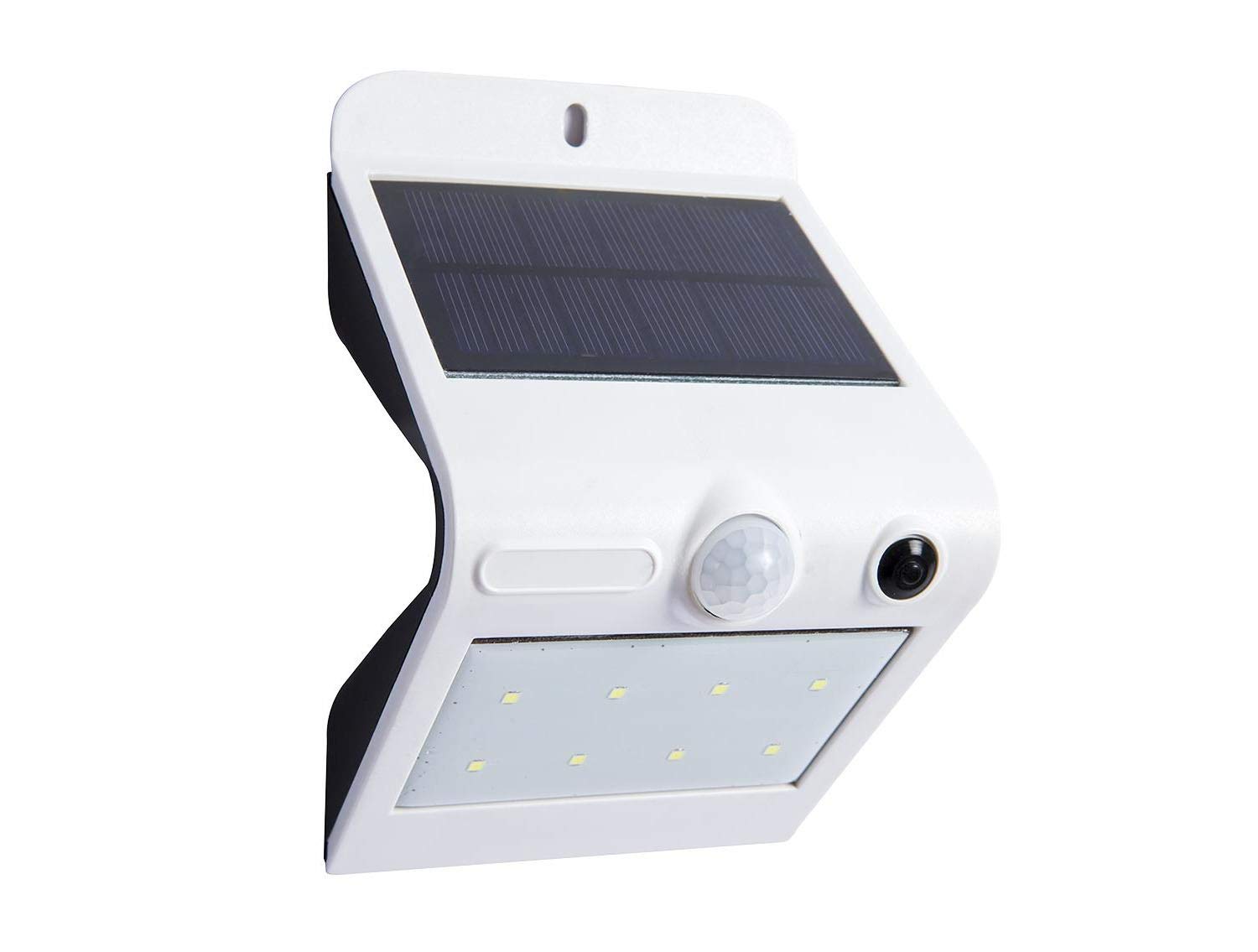 Ex-Pro [1 Pack 10 LED Light with PIR Motion Sensor, IP65 Rated Solar Energy Powered Security Outdoor Lamp for Home, Garden, Garage and Driveway - White