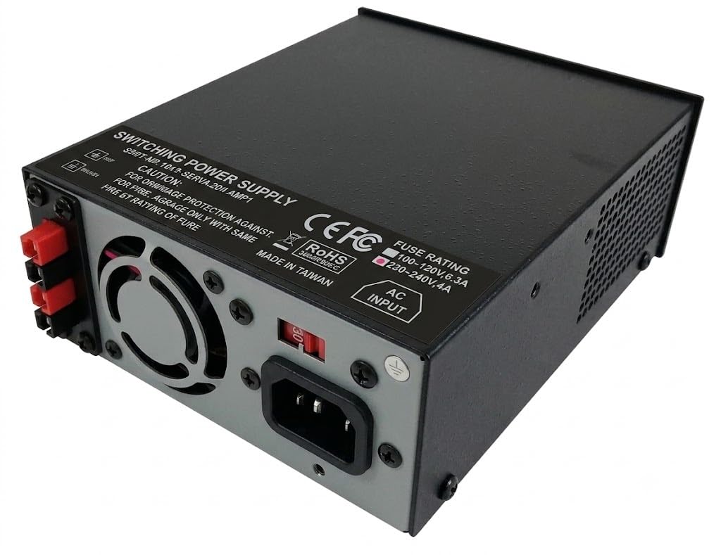 Nissei NS-1230D Fuente de Alimentación Digital Conmutada Regulable de 25A | Ideal para equipos de radiocomunicación. Salida ajustable de 5 a 16 V CC con gran pantalla LCD de lectura digital.
