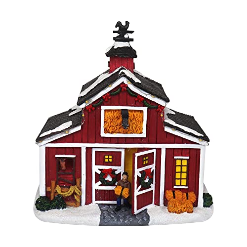 Top Treasures Christmas Village Country Stable Lighted Musical Snow Village Collectible Building Perfect Addition To Your Christmas Indoor Decorations & Holiday Displays #TOP4