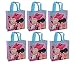 UPD Disney Minnie Mouse Reusable 12" Tote Bags, 6 Pack Party Set, Multicolor