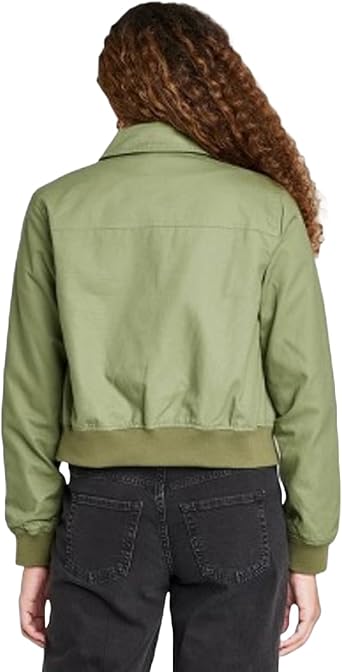 Wild Fable Womens Cropped Utility Jacket Sage Green, Large
