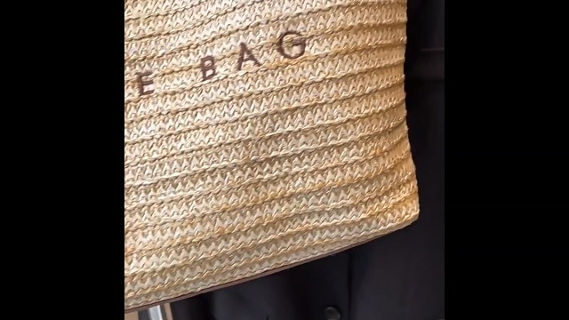 Bolso tote femenino de paja tejido para playa verano miniatura 7