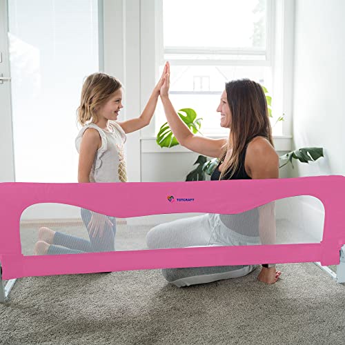 TotCraft Bed Safety Rails for Toddlers - Bed Rail Guard for Queen, King, Full Szie, Twin Mattress Bed (Pink, 59x19.5 Inch (Pack of 1)) - Thumbnail 5