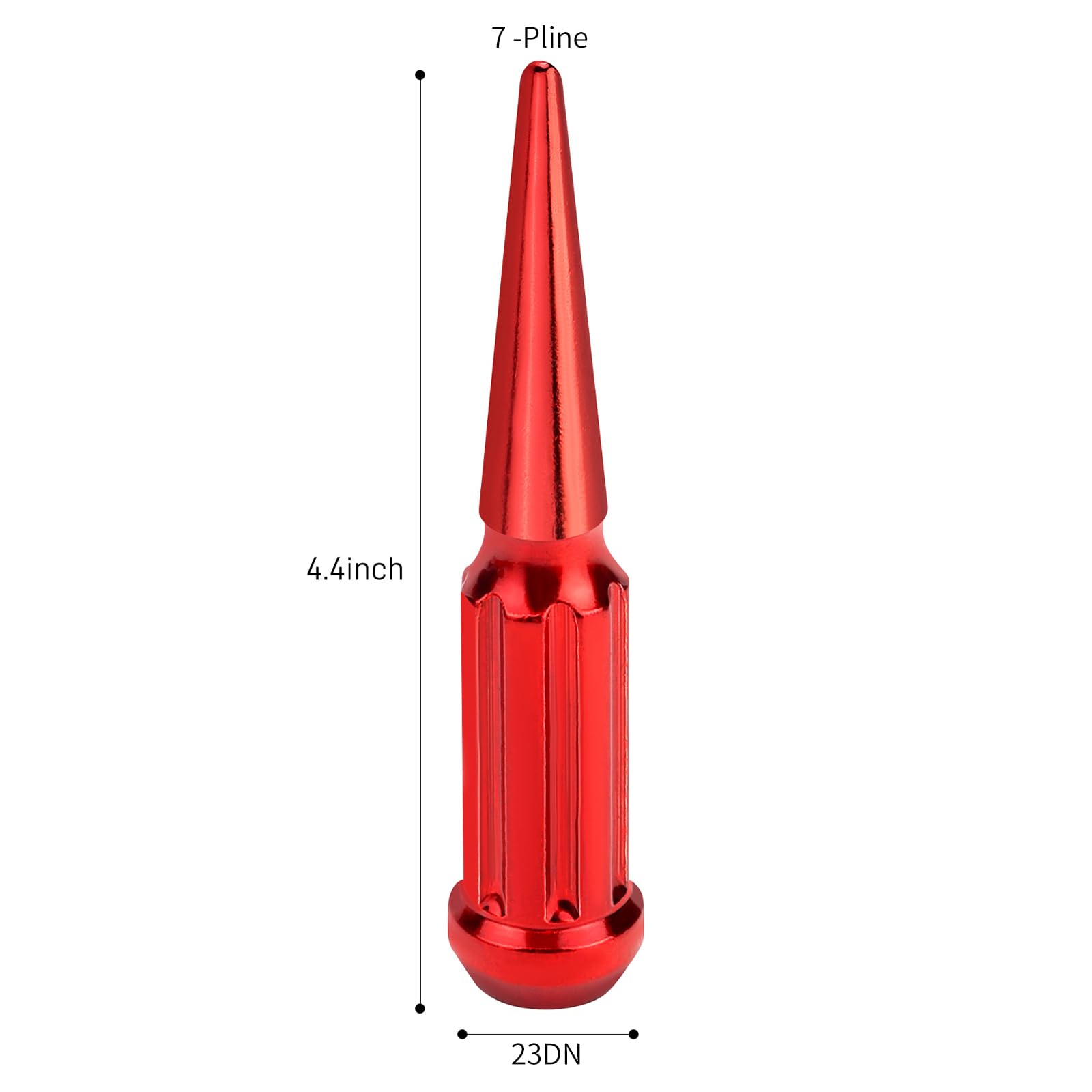MEILUNBS 24PCS M14x1.5 Spike Lug Nuts, 4.4