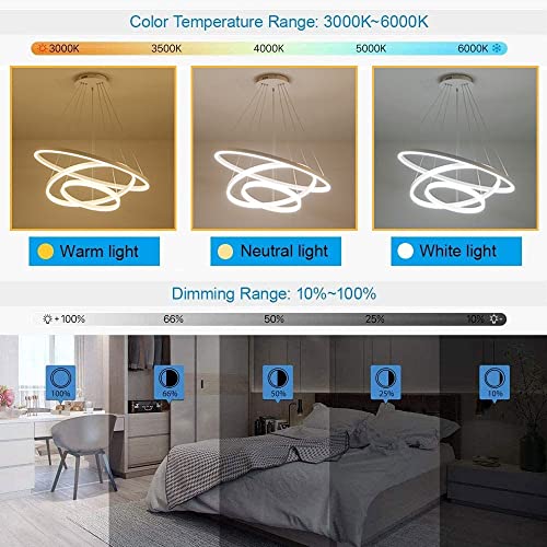 Lustre LED moderne en acrylique avec télécommande pour salon - 8