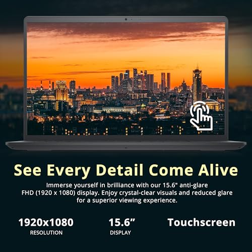 Image of Dell Inspiron 15 15.6 inch Touch Screen Laptop, Intel i5-1235U, 16GB RAM, 672GB Storage(512GB PCIe SSD+160GB Docking Station Set), UHD Graphics, Numeric Keypad, Black, Windows 11 Pro