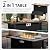 45 inch Gas Fire Pit Table, Patio Outdoor Propane Fire Pits with Removable Lid & Waterproof Cover, 50000 BTU with Lava Rock and Alumium Frame Tables for Patio Garden(Black)
