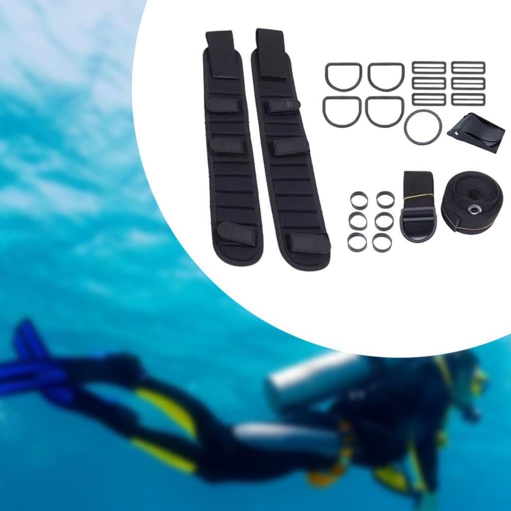 Anelli in Gomma Leggeri, Ampi Tri Glides, Pratico Set di | immersioni subacquee, comodo cinturino imbottito inguinale, kit di sostituzione per piastra posteriore per immersioni